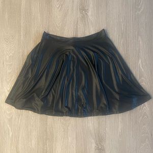 Black faux leather skirt